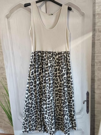 Vestido 2 tecidos animal print