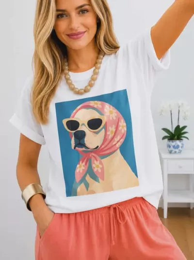 T-shirt bulldogue lenço