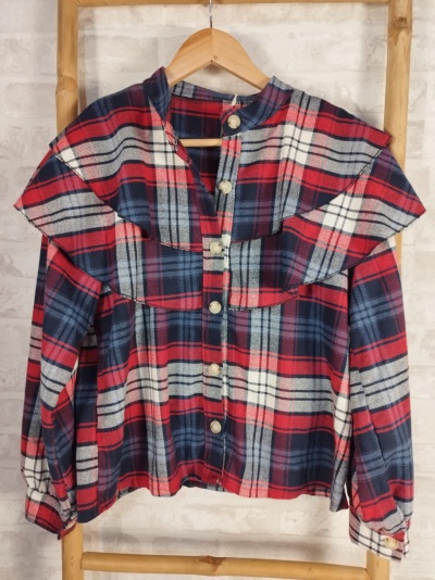 Camisa flanela xadrez folhos