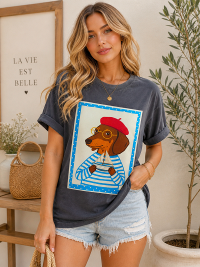 T-shirt cão barquinho