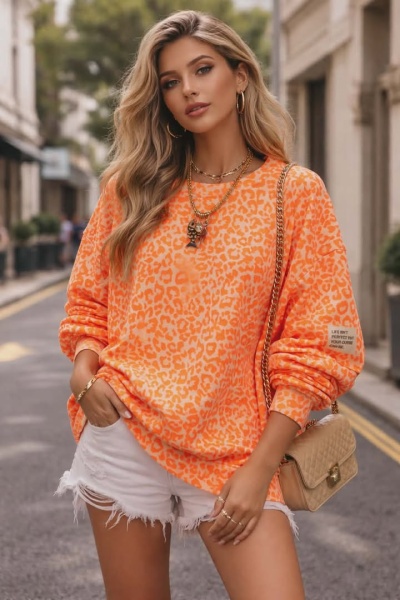 Sweat animal print laranja