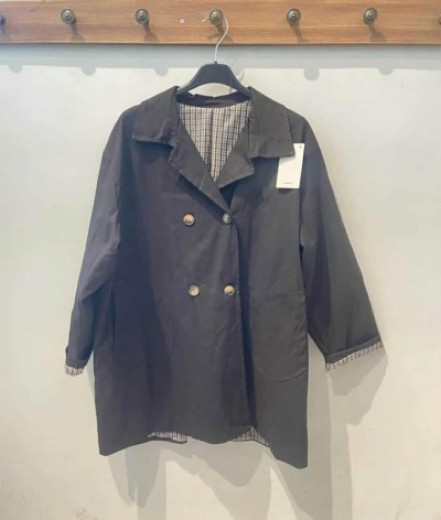 Trench coat detalhes quadrados