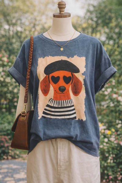 T-shirt Vintage cão