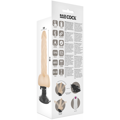 BASECOCK - VIBRADOR ARTICULVEL CONTROLE REMOTO NATURAL 21 CM -O- 5 CM BASECOCK - VIBRADOR ARTICULVEL CONTROLE REMOTO NATURAL 21 CM -O- 5 CM