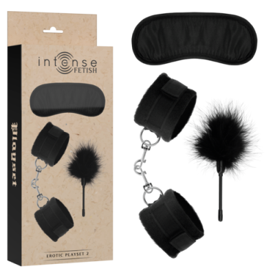 INTENSE - FETISH PLAYSET ERÓTICO 2 COM ALGEMAS, MASCARA CEGA E CÓCEGAS
