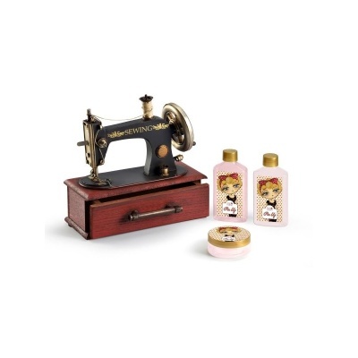 Set de Banho de rosa mosqueta  em formato maquina de costura porta-joias