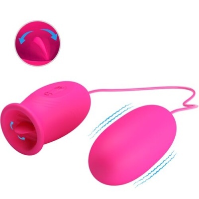 OVO VIBRADOR DAISY + LÍNGUA ESTIMULANTE DE CLITÓRIS ROSA