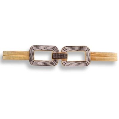 Cinto metal dourado com strass