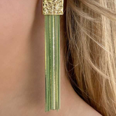 Brincos Verdes Compridos