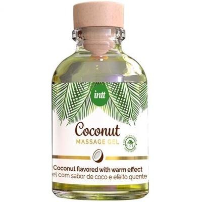 GEL DE MASSAGEM VEGANO COM SABOR DE COCO E EFEITO AQUECEDOR