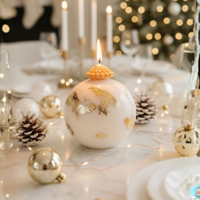Vela Porcelana Noël - Noël Élégance