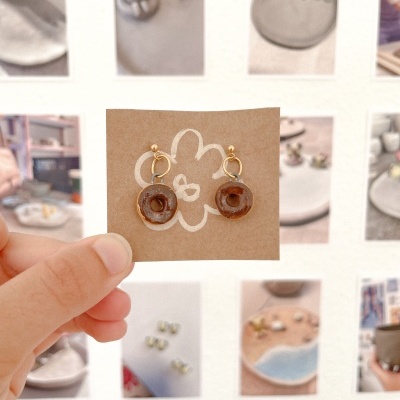 Brincos Chocolate Donut