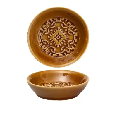 Prato de Azeite Azulejo Ocre