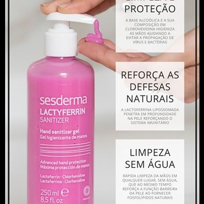 Lactyferrin Sanitizer Gel Higienizante Mãos sem Água