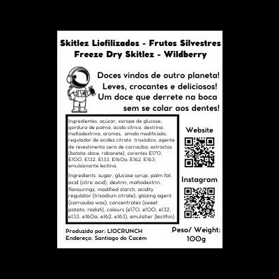 Skitlez liofilizados - Frutos Vermelhos