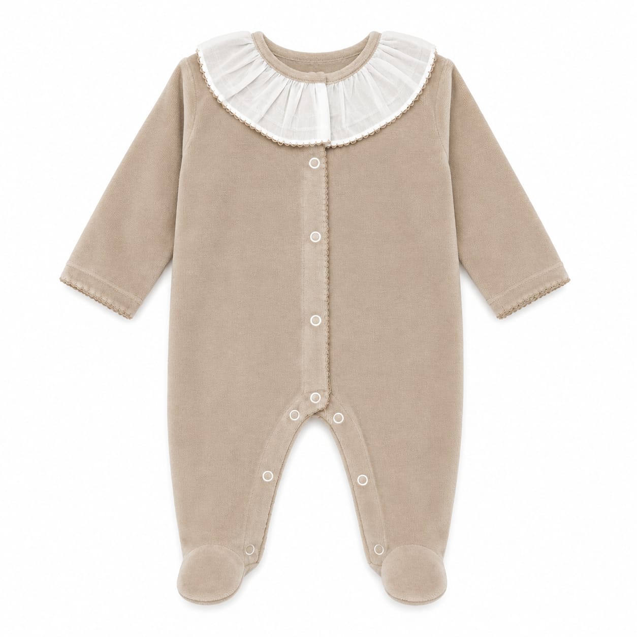 Babygrow Veludo Gola Folho Babygrow Veludo Gola Folho