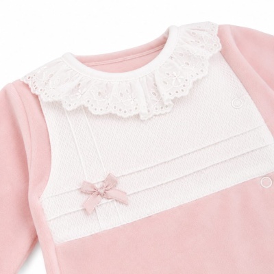 Babygrow Veludo Gola Bordado Inglês