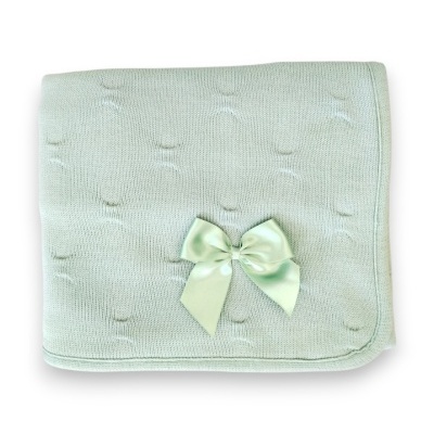 Manta Bebé Malha Forrada c/ Laço