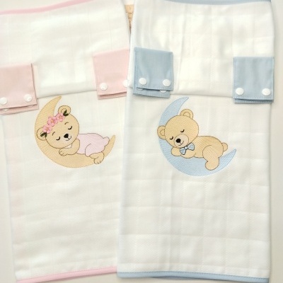 Fralda Tapa Ovo 100% Algodão - Urso na Lua