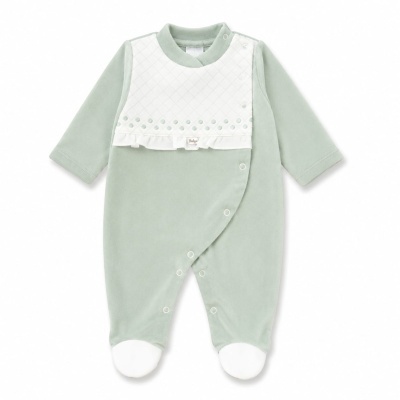 Babygrow Veludo Peitilho com Folho e Pintas