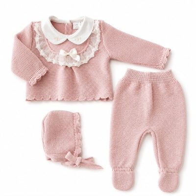Conjunto 3 Peças Malha c/ Renda