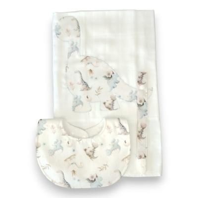 Conjunto Fralda/ Babete/ Fita de Chucha