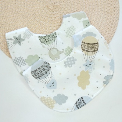 Babete algodão c/turco impermeável - Elefante no Balão