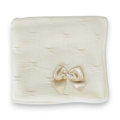 Manta Bebé Malha Forrada c/ Laço