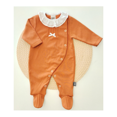 Babygrow Algodão c/ Carda Gola Folho e Laçinho