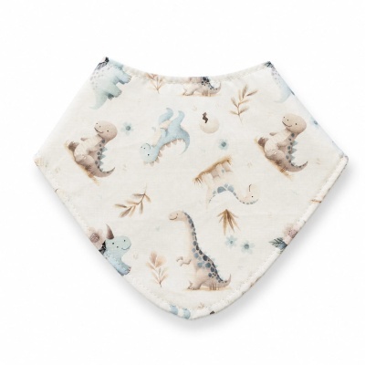 Babete Bandana Algodão c/Turco Impermeável Sweet Dino
