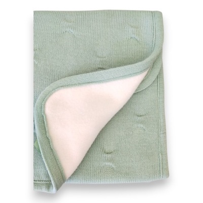 Manta Bebé Malha Forrada c/ Laço