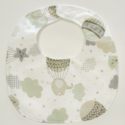 Babete algodão c/turco impermeável - Elefante no Balão