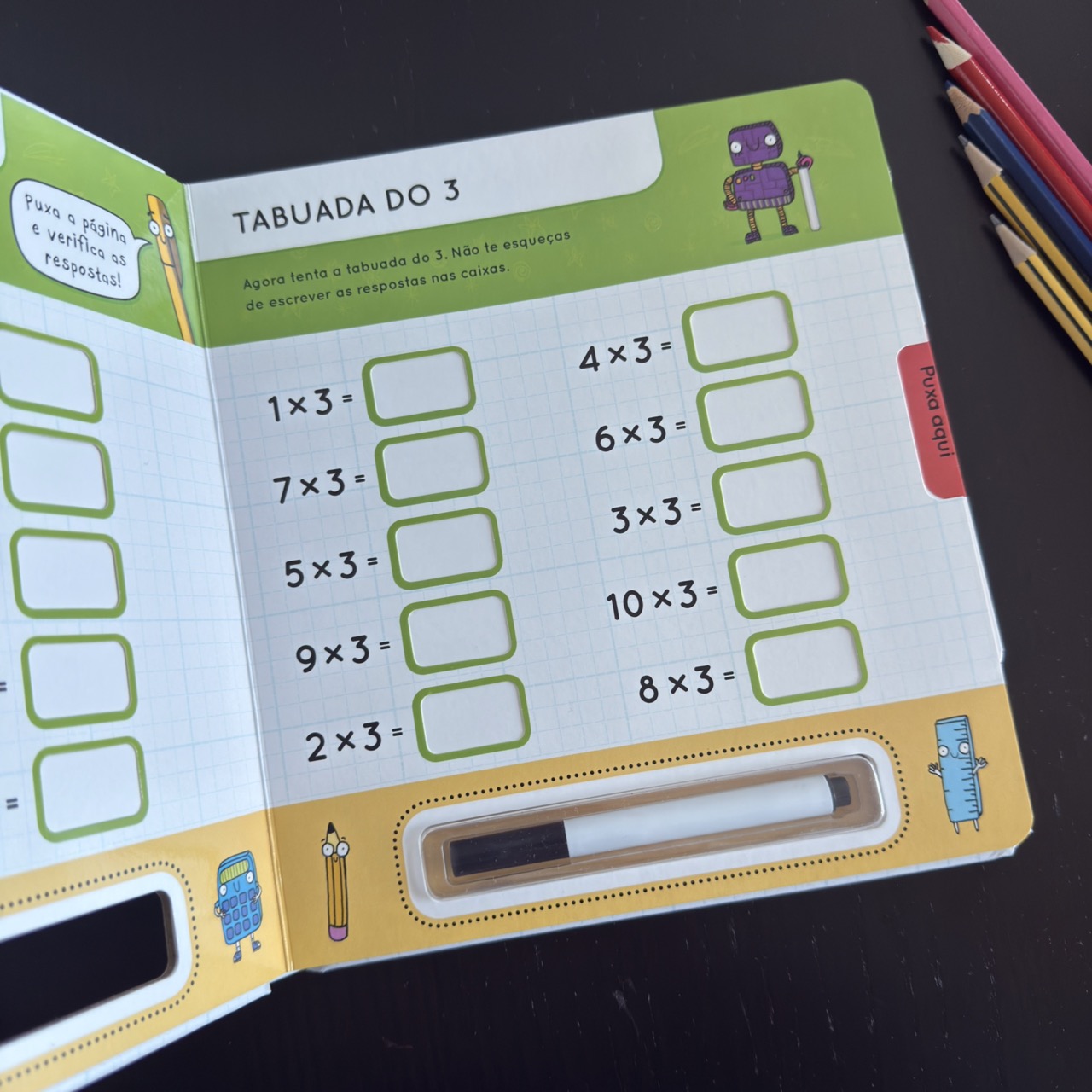 Tabuadas - Puxa e descobre as respostas