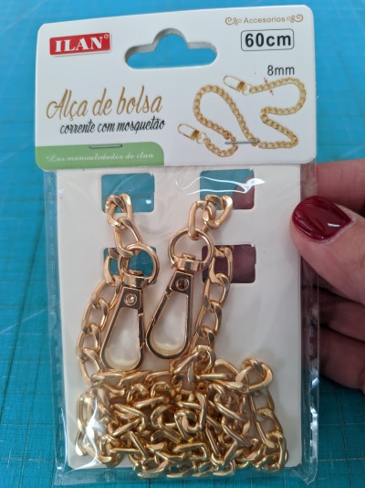 Alça Metálica  8mm*60cm cor ouro