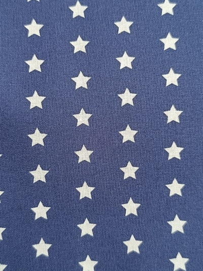 Tecido Estrelas Azul Escuro/Branco