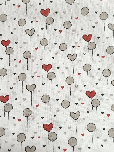 Tecido Balões e Corações