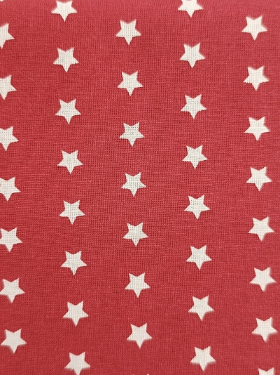 Tecido Estrelas Vermelho/Branco
