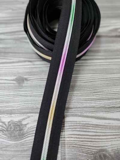 Zíper Preto Arco Íris