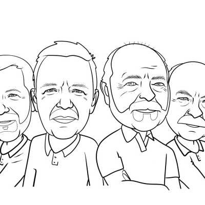 Caricatura a preto e branco