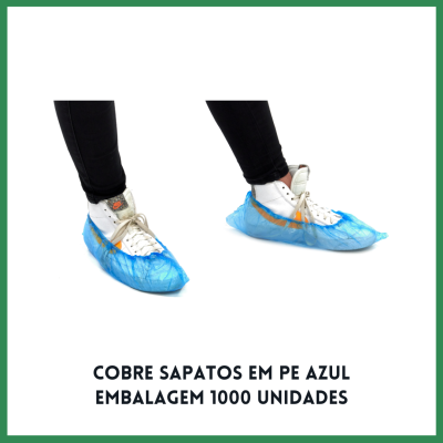 Cobre Sapatos em PE Azul Embalagem 1000 unidades