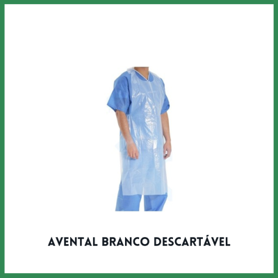 Avental Branco Descartável Saco 100 unidades