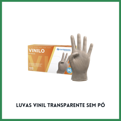Luvas Vinil Transparente Sem Pó