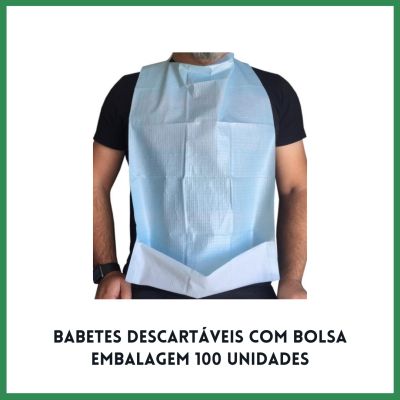 Babetes Descartáveis Com Bolsa Embalagem 100 unidades