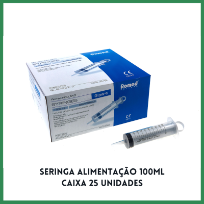Seringa Alimentação 100ml Caixa 25 Unidades