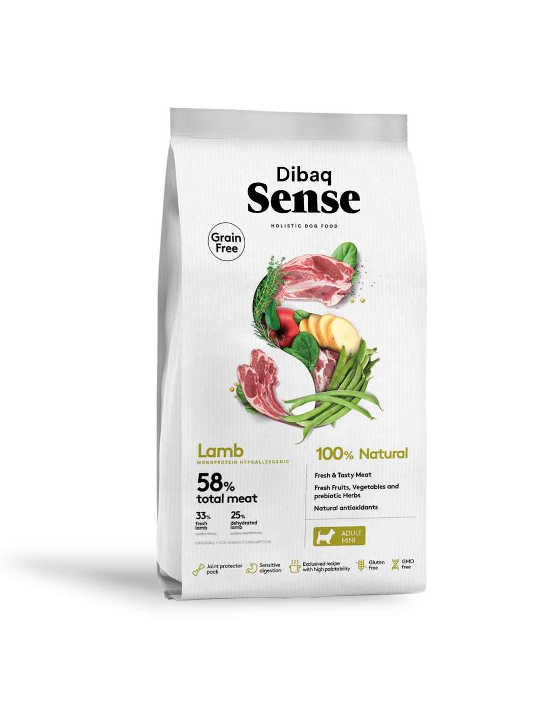 Dibaq Sense Grain Free Lamb Mini Adult | Ração Hipoalergénica para Cães Pequenos Dibaq Sense Grain Free Lamb Mini Adult | Ração Hipoalergénica para Cães Pequenos