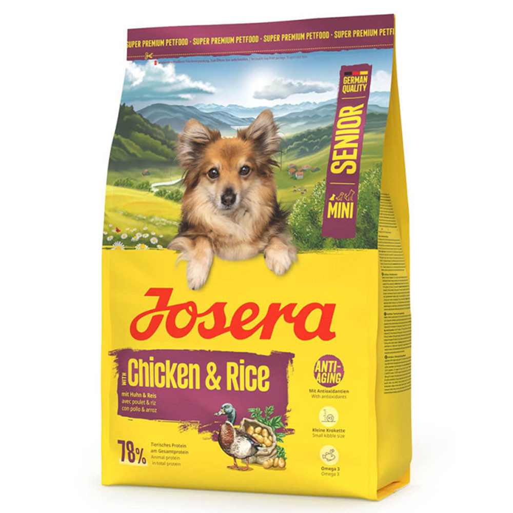 Josera Senior Mini - Frango e Arroz - Ração seca para cão sénior de porte pequeno Josera Senior Mini - Frango e Arroz - Ração seca para cão sénior de porte pequeno