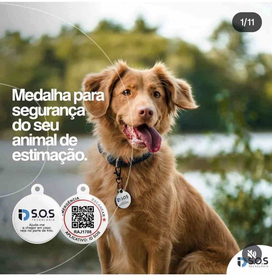 Medalha Inteligente ID S.O.S PET com QR Code Medalha Inteligente ID S.O.S PET com QR Code