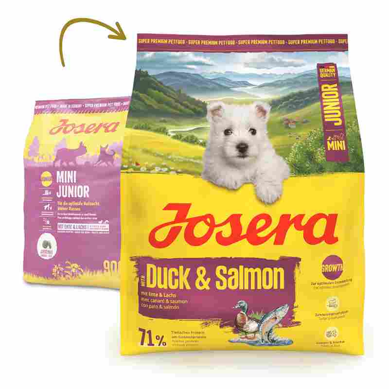 Josera Mini - Pato e Salmão - Ração seca para cachorro pequeno Josera Mini - Pato e Salmão - Ração seca para cachorro pequeno