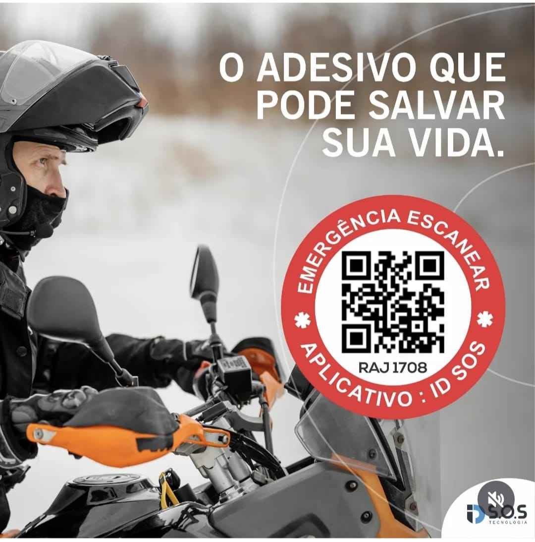 Adesivo QR Code de Emergência para Capacete – ID SOS Inteligente Adesivo QR Code de Emergência para Capacete – ID SOS Inteligente