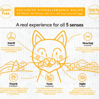 Dibaq Sense Cat Hairball  Grain Free - Hipoalergênica -Holística  - Peru e Pato